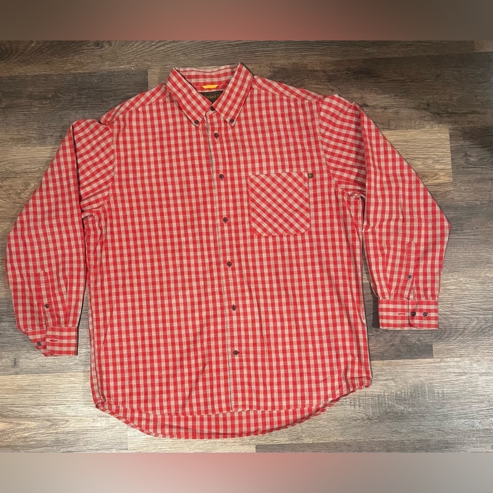 Timberland Button-Down Shirt — Red — Size XL - Picture 2 of 7